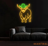 Shetland Cow Neon Sign - Custom Highland Herd LED Light Western Bull Farmhouse Decor Unique Cow Lover Gift Patio Neon
