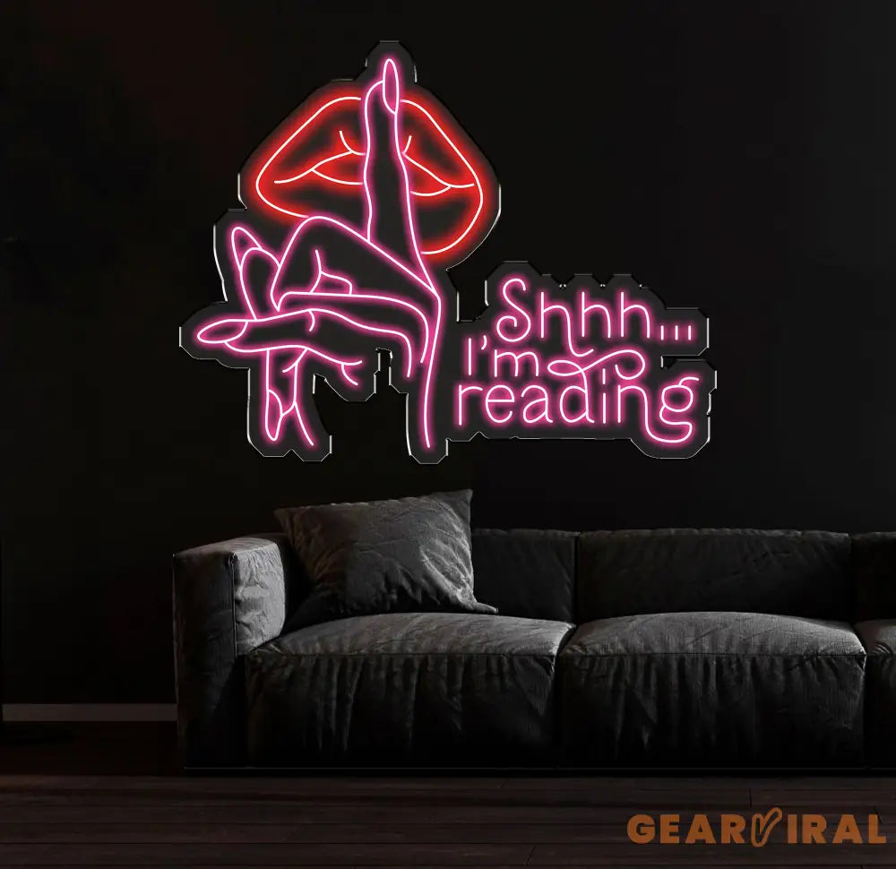 Shh I’m Reading Book Wall Sign Decor Reading Wall Hanging Sign Bookshelf Decor Library Neon Sign Bookish Decor Reading