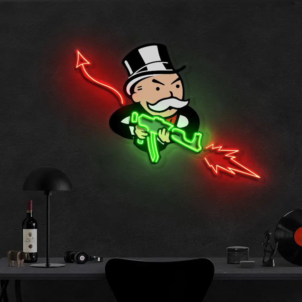 ’Shortcut to Wealth’ Neon x Acrylic Artwork