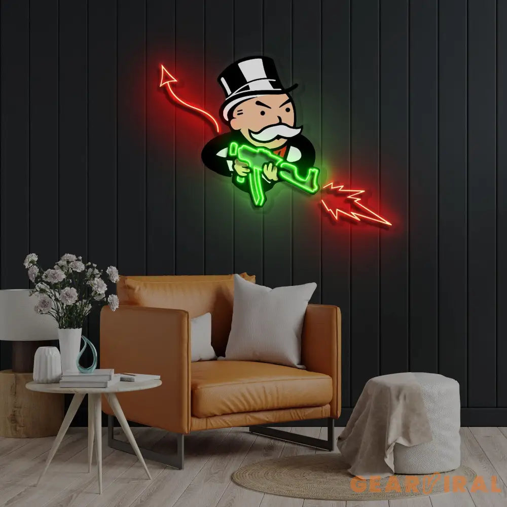 ’Shortcut to Wealth’ Neon x Acrylic Artwork