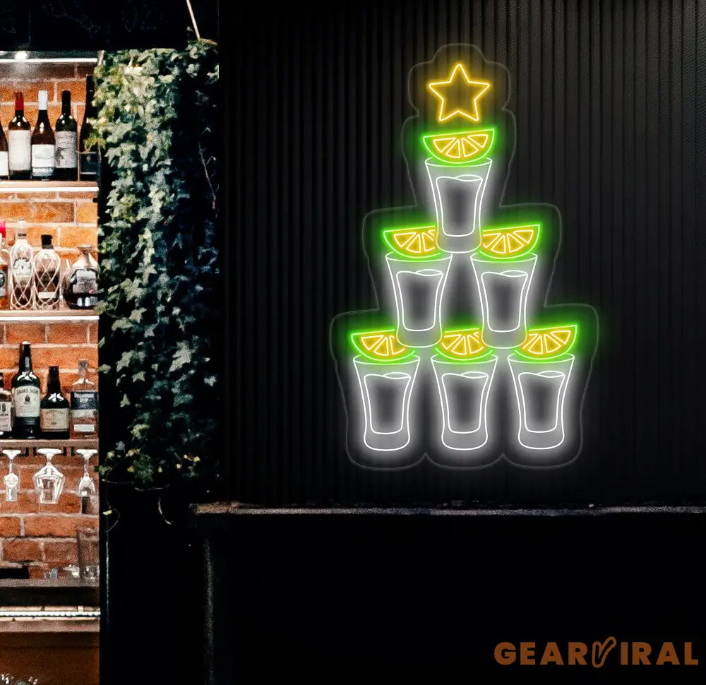 Shot Glass Neon Sign Custom Bar Wall Light Fun LED Sign for Party Decor Bar Lounge Neon Art Cocktail Shot Glass Neon
