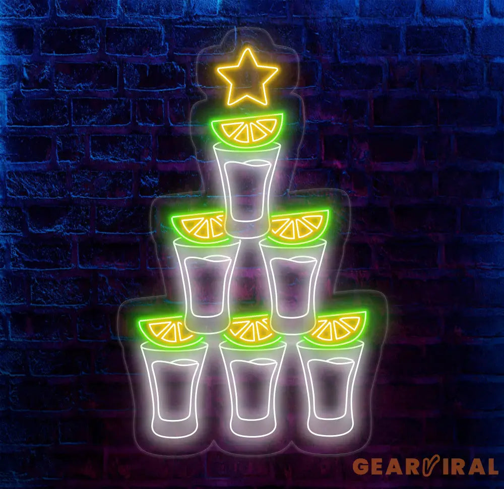 Shot Glass Neon Sign Custom Bar Wall Light Fun LED Sign for Party Decor Bar Lounge Neon Art Cocktail Shot Glass Neon