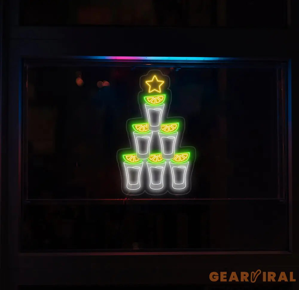 Shot Glass Neon Sign Custom Bar Wall Light Fun LED Sign for Party Decor Bar Lounge Neon Art Cocktail Shot Glass Neon