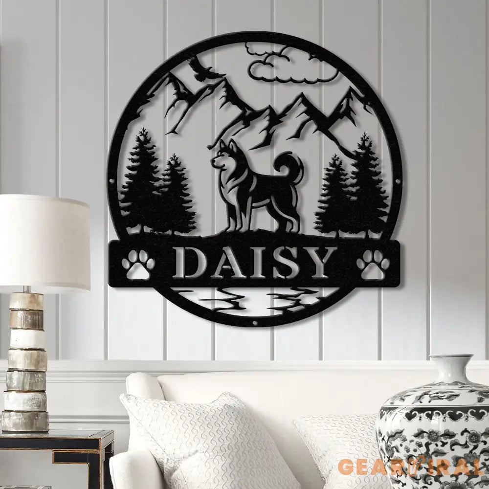 Siberian Husky Metal Sign Custom Dog Name Sign Dog Memorial Gift Siberian Husky Wall Decor Dog Lovers Wall Art Pet