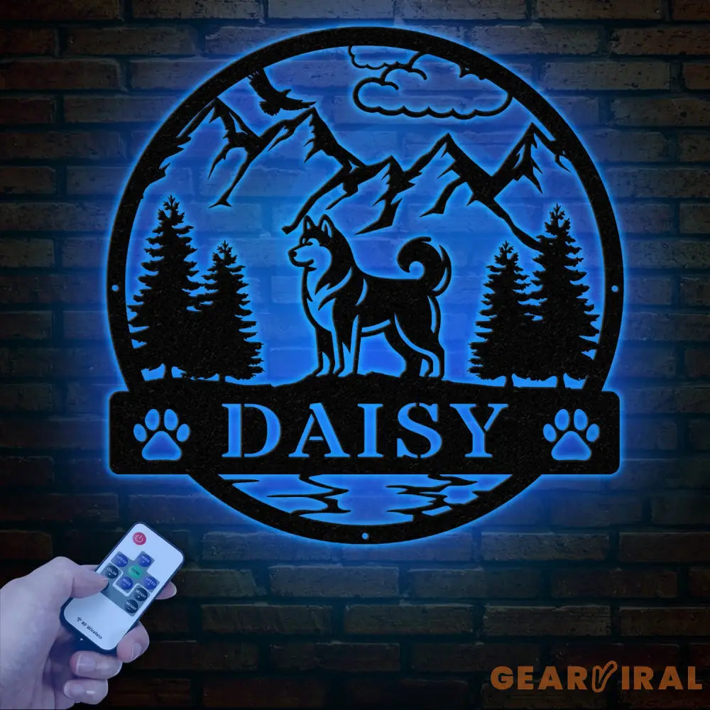 Siberian Husky Metal Sign Custom Dog Name Sign Dog Memorial Gift Siberian Husky Wall Decor Dog Lovers Wall Art Pet