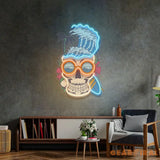 Skull Beach LED Neon Sign Light Pop Art