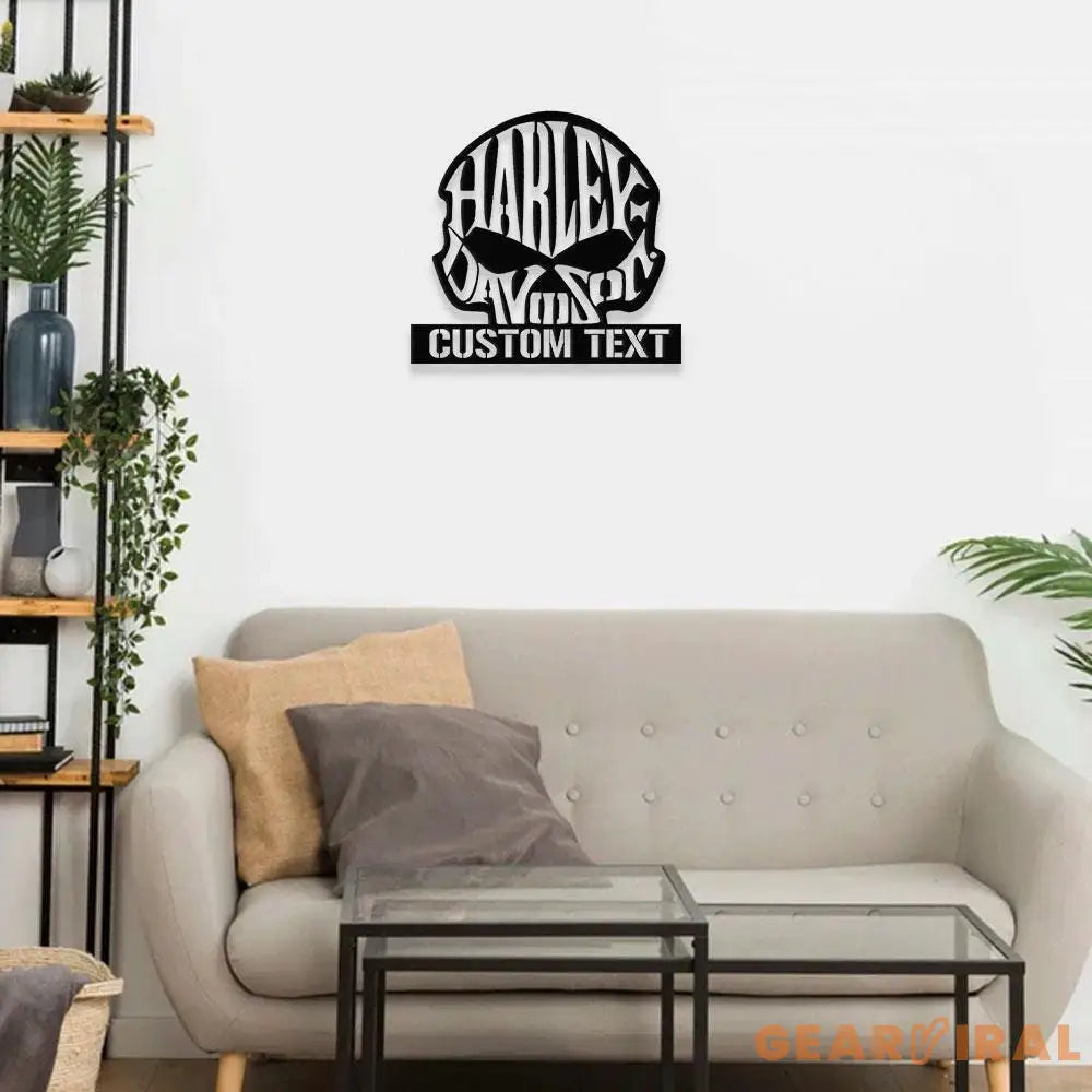 Skull Harley Davidson Metal Wall Art Housewarming Gif Harley Davidson Metal Sign Harley Davidson Decor Harley Davidson