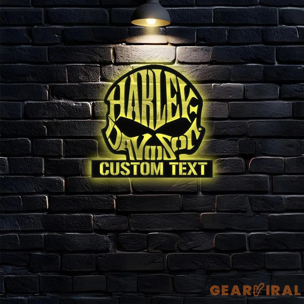 Skull Harley Davidson Metal Wall Art Housewarming Gif Harley Davidson Metal Sign Harley Davidson Decor Harley Davidson