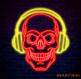 Skull Headphone Neon Sign Custom LED Sign for Music Lovers Music Club Wall Decor Unique Headphone Shop Light Perfect