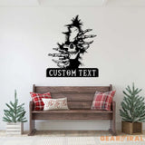 Skull Metal Wall Hanging - Skull Name Sign - Skull Lover Gifts - Custom Skull Metal Wall Art with Led Light | GearViral