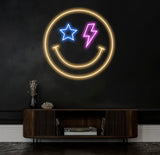 Smiley Face Neon Sign Cute Smiley Face Neon Sign Kids Room Party Decor LED Neon Light Sign for College Dorm,Living Room
