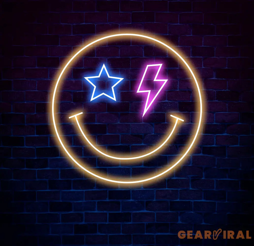 Smiley Face Neon Sign Cute Smiley Face Neon Sign Kids Room Party Decor LED Neon Light Sign for College Dorm,Living Room