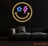 Smiley Face Neon Sign Cute Smiley Face Neon Sign Kids Room Party Decor LED Neon Light Sign for College Dorm,Living Room