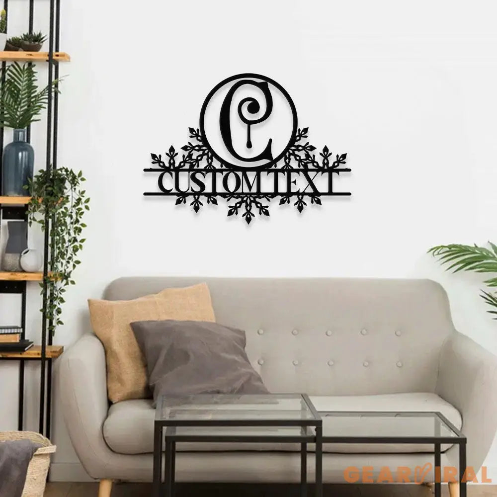 Snail Monograms Family Name Metal Sign with LED Lights Personalized Family Name Metal Sign Family Wall Decor