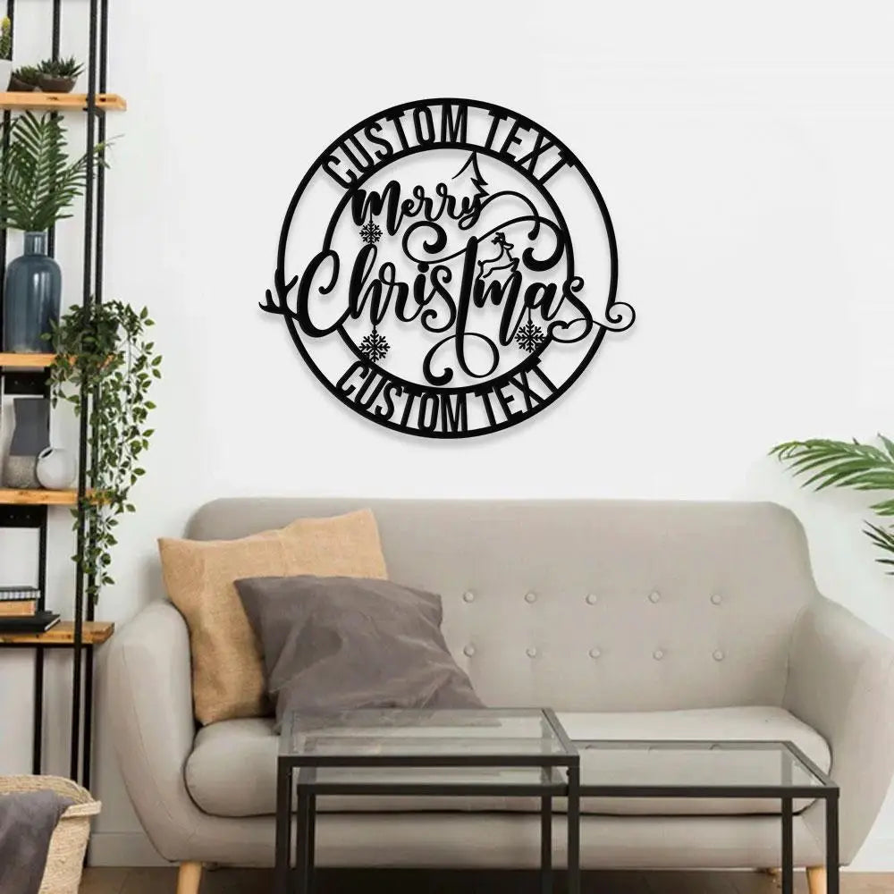 Snow Monograms Family Name Metal Sign with LED Lights Personalized Family Name Metal Sign Family Wall Decor