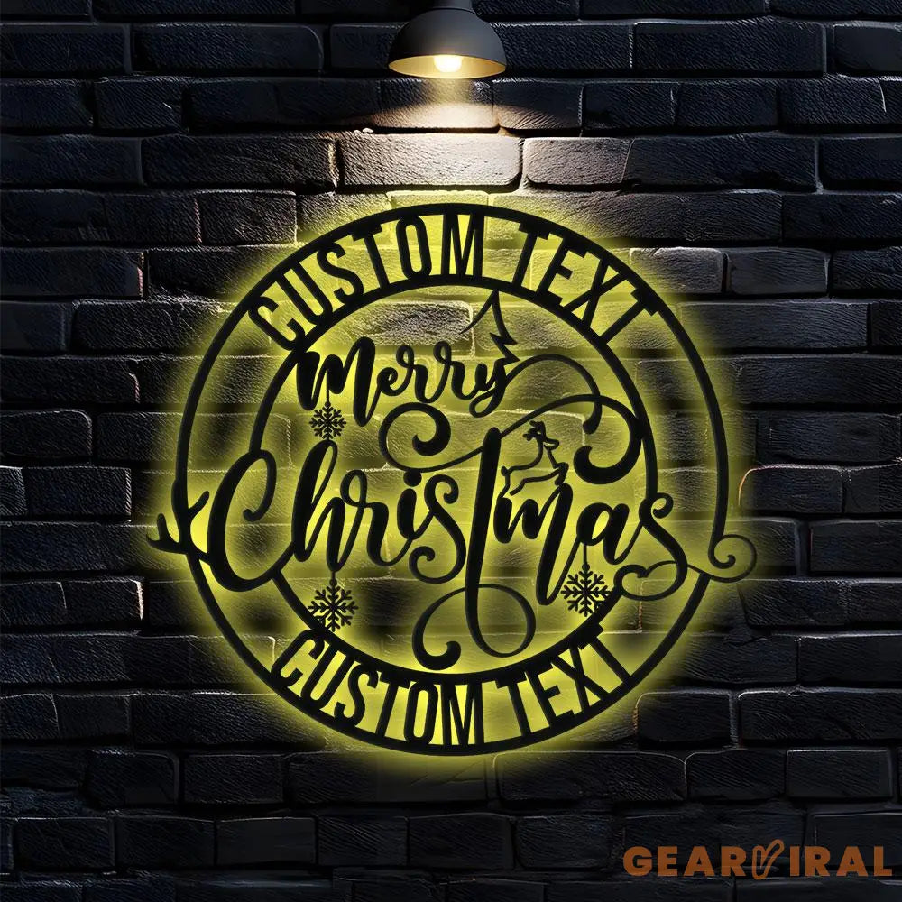 Snow Monograms Family Name Metal Sign with LED Lights Personalized Family Name Metal Sign Family Wall Decor