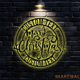 Snow Monograms Family Name Metal Sign with LED Lights Personalized Family Name Metal Sign Family Wall Decor