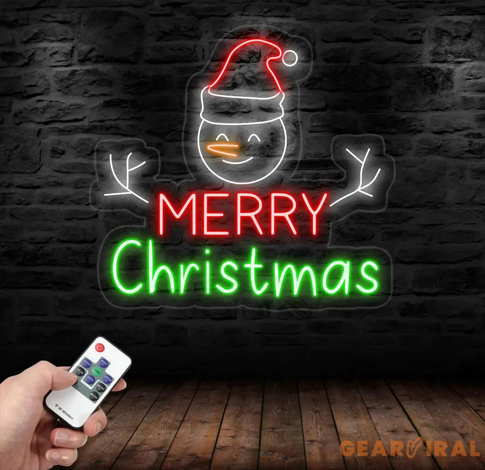 Snowman Merry Christmas Neon Sign Merry Christmas Led Sign Christmas Neon Light Christmas Quote Wall Art Christmas