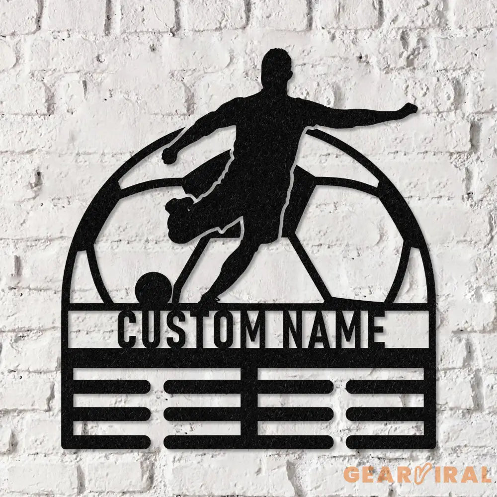 Soccer Medal Hanger Custom Name Metal Sign Soccer Award Display Personalized Soccer Medal Display Soccer Medal Holder