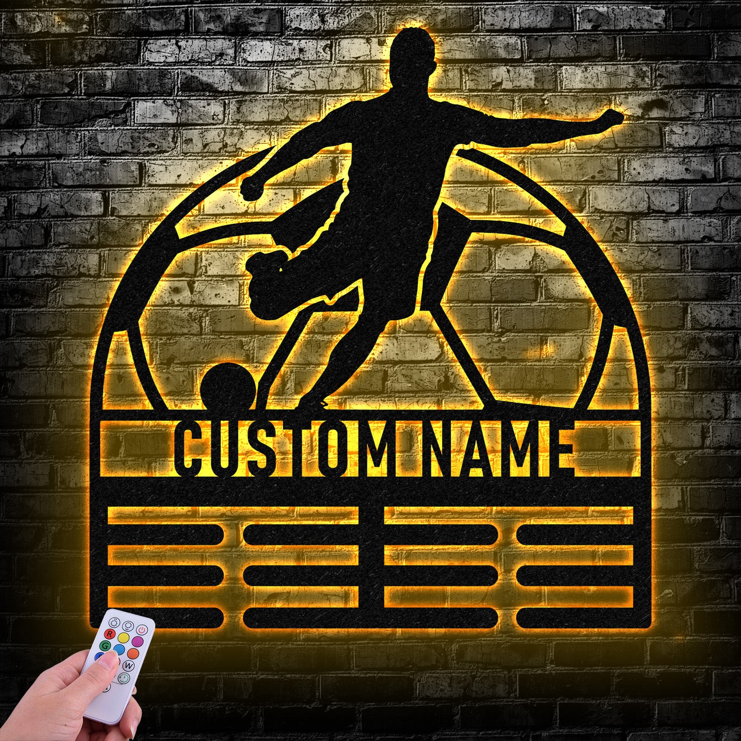 Soccer Medal Hanger Custom Name Metal Sign, Soccer Award Display, Personalized Soccer Medal Display, Soccer Medal Holder