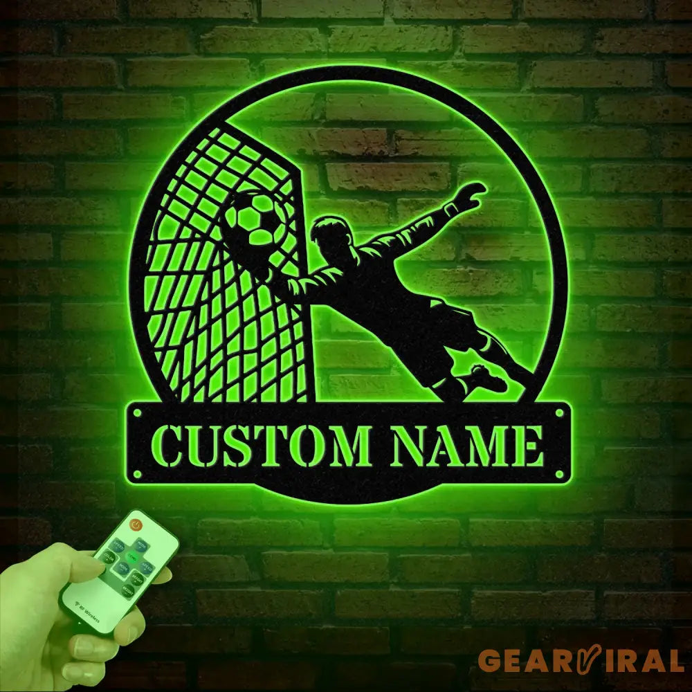 Soccer Metal Sign LED Light Boys Room Decor Soccer Coach Gift Birthday Gift for Soccer Player Personalized Soccer Name