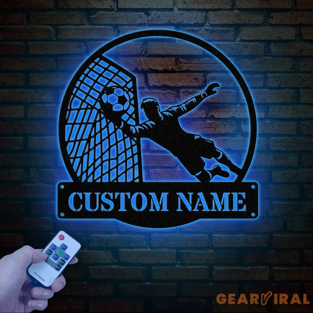 Soccer Metal Sign LED Light Boys Room Decor Soccer Coach Gift Birthday Gift for Soccer Player Personalized Soccer Name