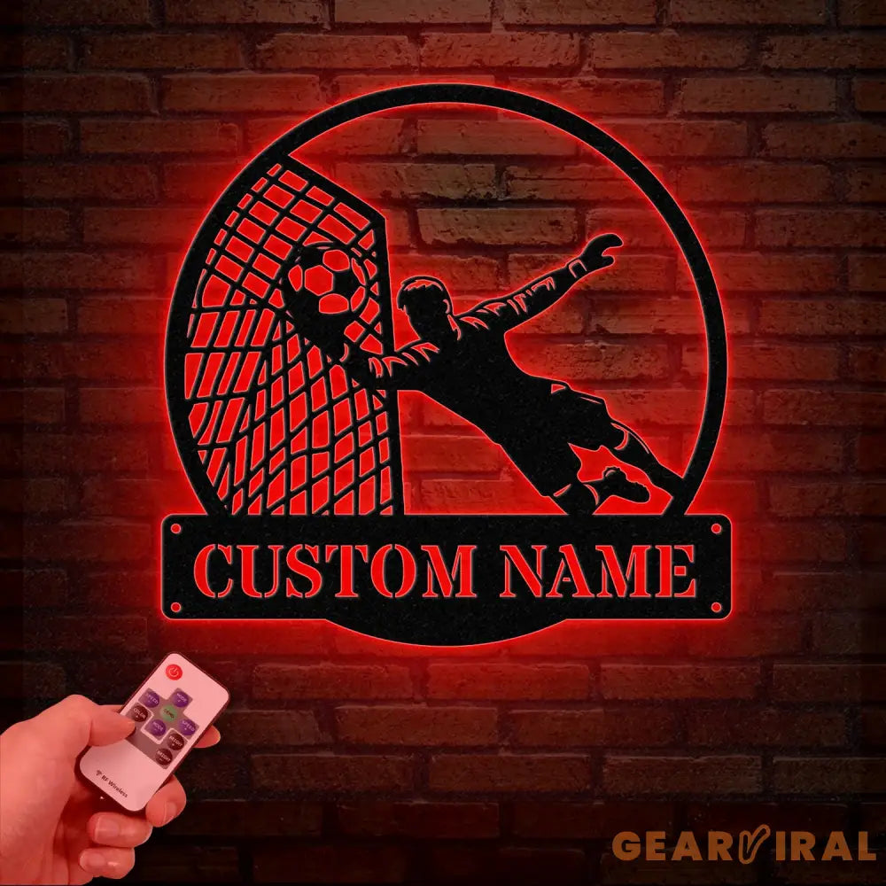 Soccer Metal Sign LED Light Boys Room Decor Soccer Coach Gift Birthday Gift for Soccer Player Personalized Soccer Name