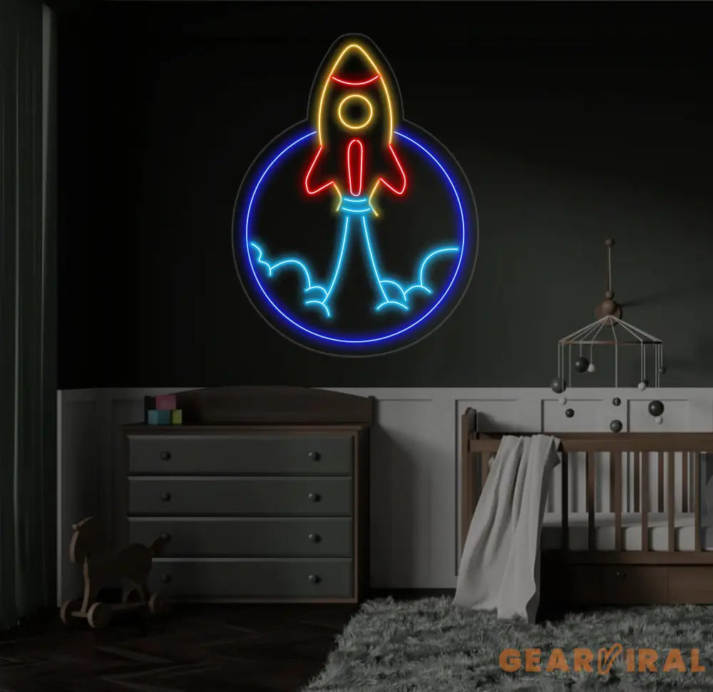 Spaceship Led Sign Rocket Neon Sign Wall Decor Spaceship Art Sign Christmas Decor Best Gifts Rocket Led Signs