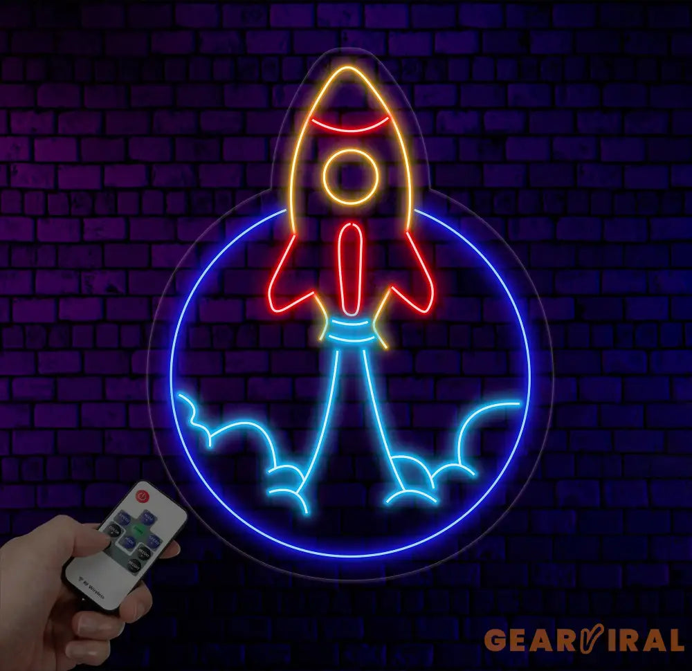 Spaceship Led Sign Rocket Neon Sign Wall Decor Spaceship Art Sign Christmas Decor Best Gifts Rocket Led Signs
