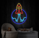 Spaceship Led Sign Rocket Neon Sign Wall Decor Spaceship Art Sign Christmas Decor Best Gifts Rocket Led Signs