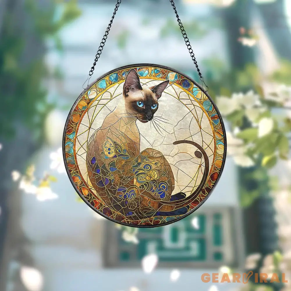 Sphynx Cat Stained Glass Suncatcher Window Hanging Ornament Cat Lover Decor Sphynx Lover Gift Sphynx Cat Decor