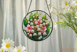 Stained Glass The Valley Lily Flower Suncatcher Window Hanging Flower Lovers Gift Lily of the Valley Suncatcher