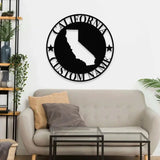 State Monograms Metal Sign with LED Lights Personalized Family Name Metal Sign Family Wall Decor Personalized Wall Art