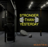 Stronger Than Yesterday Neon Sign Handmade Neon Sign Home Gym Decor Gift for Gym Lover Gifts For Him Fitness Decor