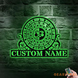 Sun and Moon Time Metal Sign Personalized Family Name Metal Sign Family LED Wall Decor Personalized Wall Art