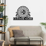 Sun and Moon Time Metal Sign Personalized Family Name Metal Sign Family LED Wall Decor Personalized Wall Art