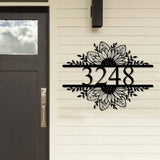 Sunflower Address Sign Outdoor Patio Metal Sign Address Marker - Gearviral