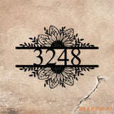 Sunflower Address Sign Outdoor Patio Metal Sign Address Marker - Gearviral