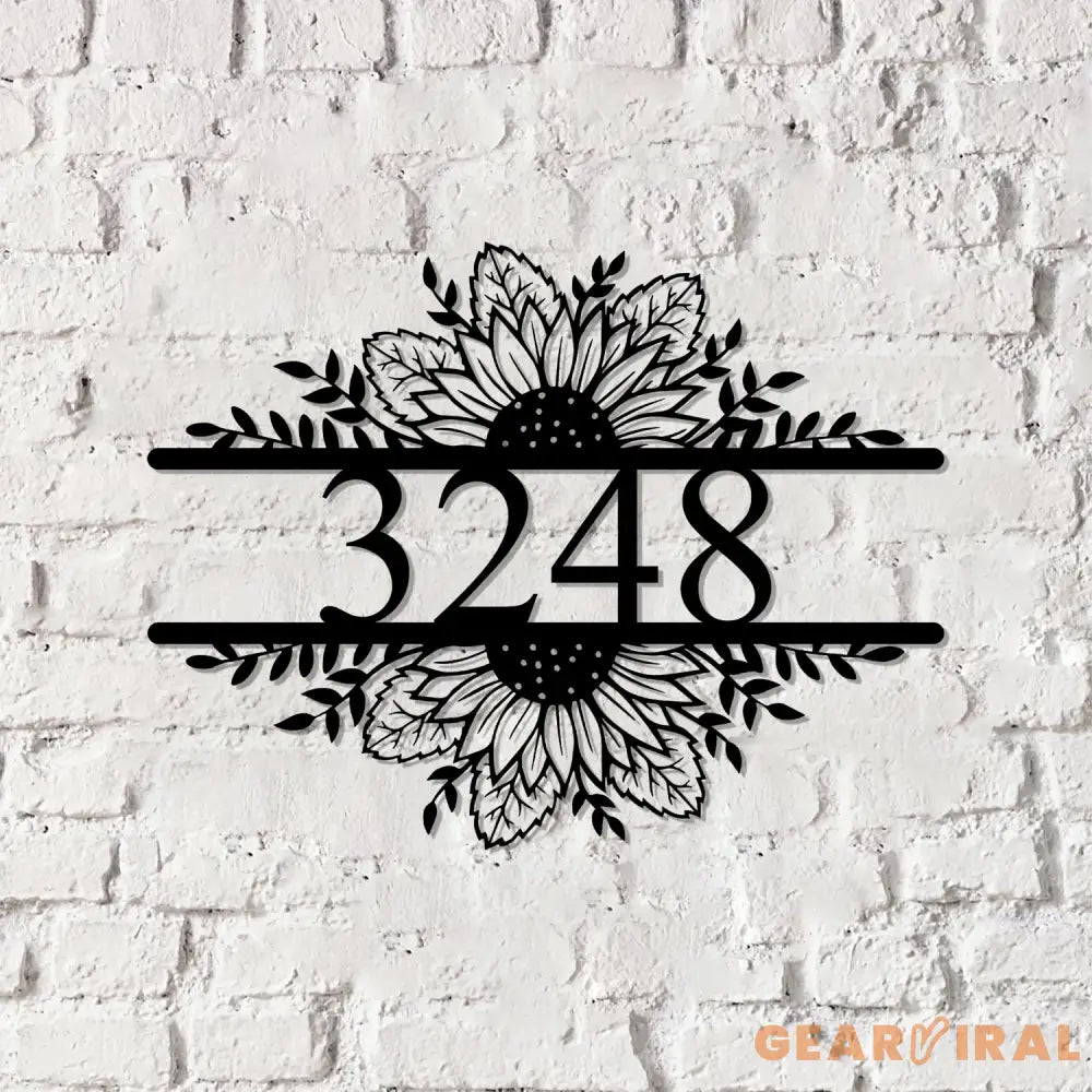 Sunflower Address Sign Outdoor Patio Metal Sign Address Marker - Gearviral