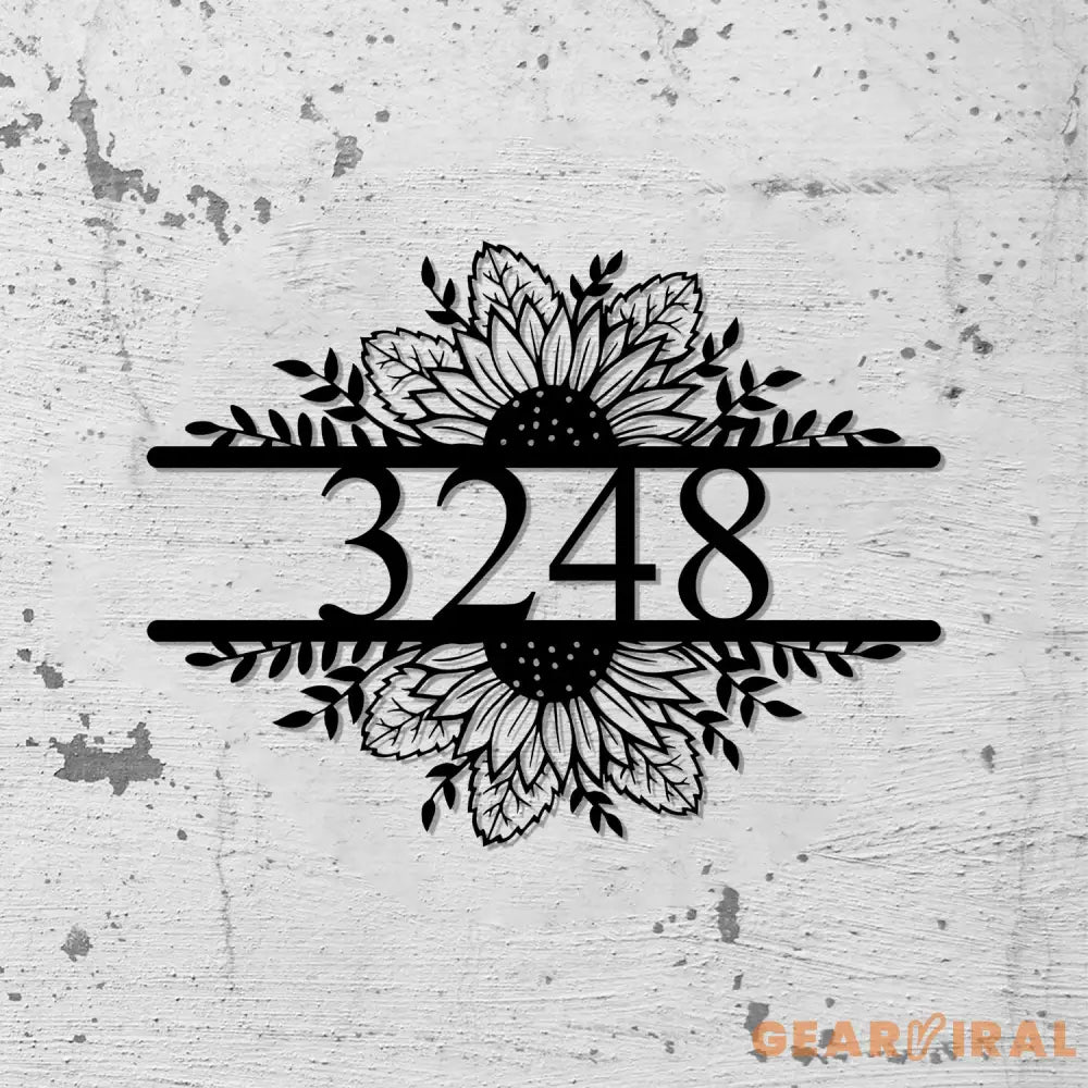 Sunflower Address Sign Outdoor Patio Metal Sign Address Marker - Gearviral