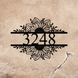 Sunflower Address Sign, Outdoor Patio Metal Sign, Address Marker - Gearviral