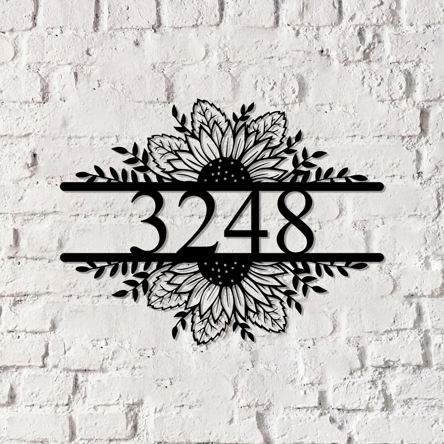 Sunflower Address Sign, Outdoor Patio Metal Sign, Address Marker - Gearviral