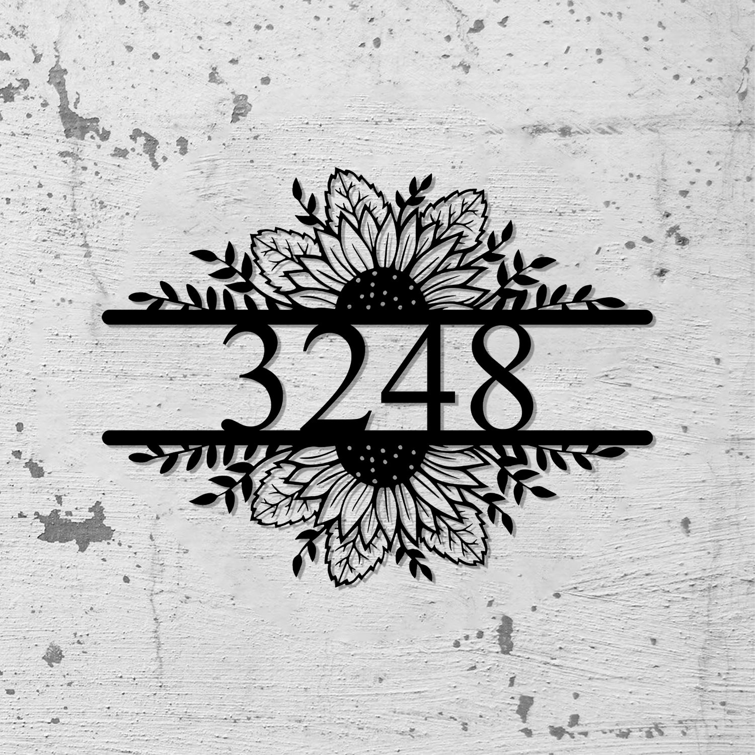 Sunflower Address Sign, Outdoor Patio Metal Sign, Address Marker - Gearviral