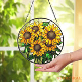 Sunflower Glass Suncatcher Floral Pendant Window Hanging Mother’s Day Sunflower Gift Window Decor Grandma Gift