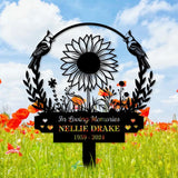 Sunflower Memorial Name Stake Metal Sign, Personalized Family Name Metal Sign, Family Wall Decor, Personalized Wall Art, Housewarming