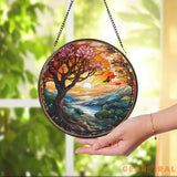 Sunset In The Forest Suncatcher Mountain Range Window Hanging Landscape Window Decor Sunset Suncatcher Gift for Sunset