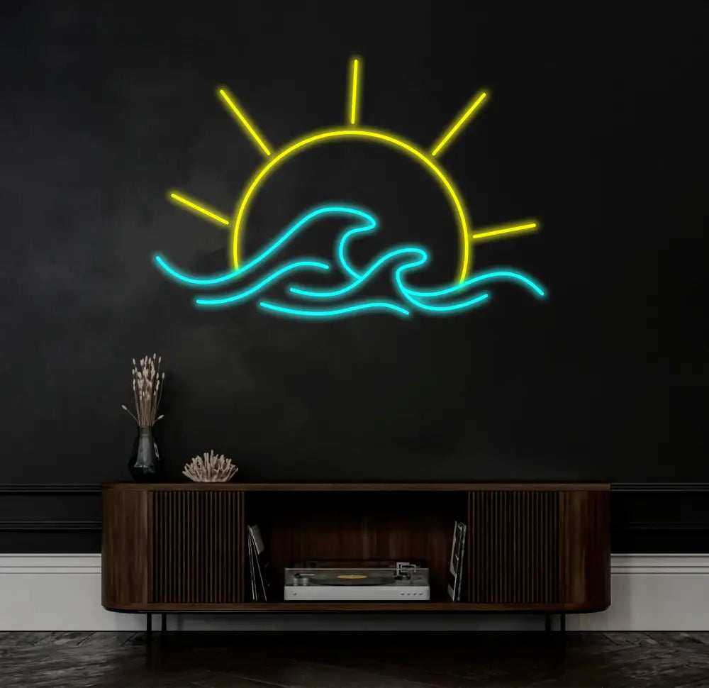 Sunset Wave Neon Sign LED Wall Decor for Bedroom Living Room Decor Kitchen Decor Beach Bar Decoration Personalized Gift
