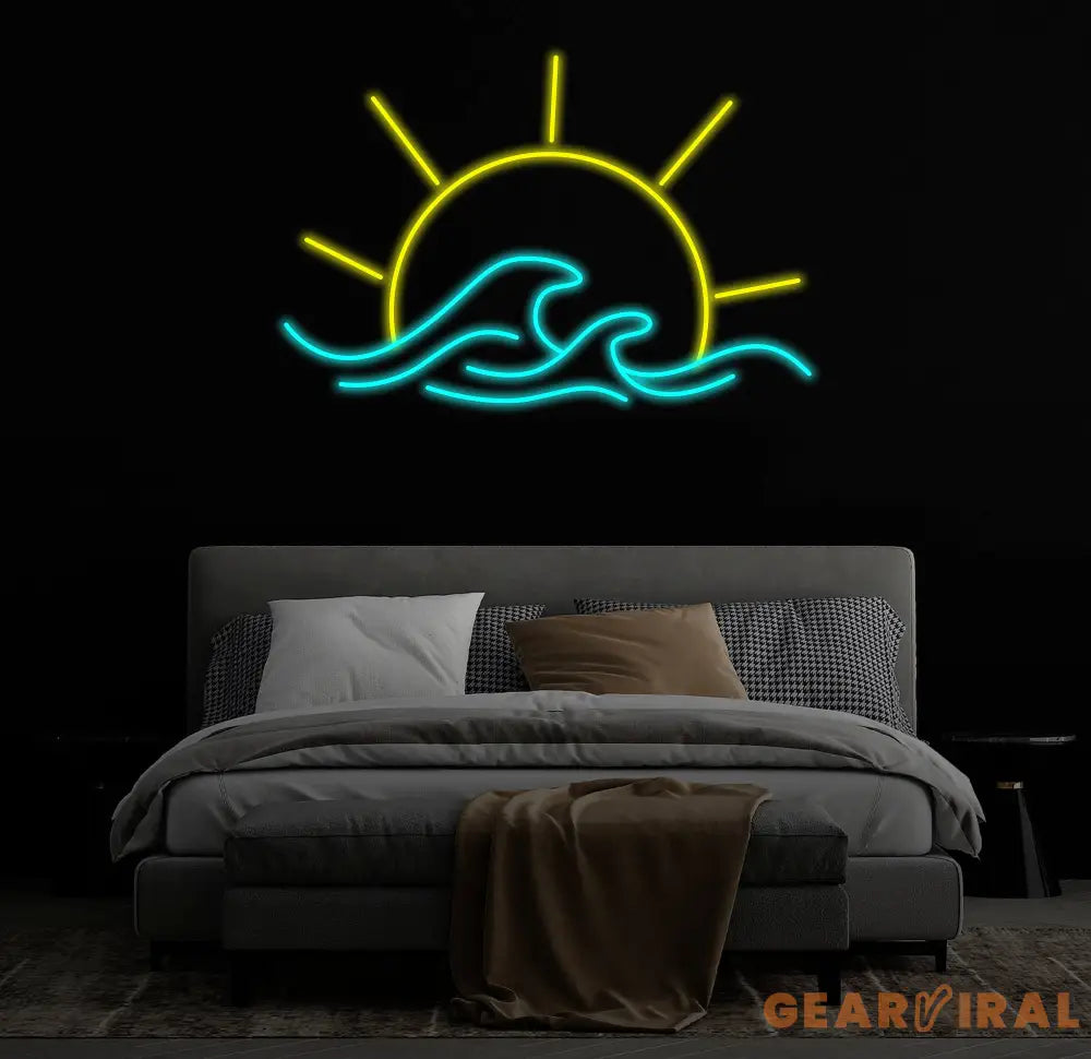 Sunset Wave Neon Sign LED Wall Decor for Bedroom Living Room Decor Kitchen Decor Beach Bar Decoration Personalized Gift
