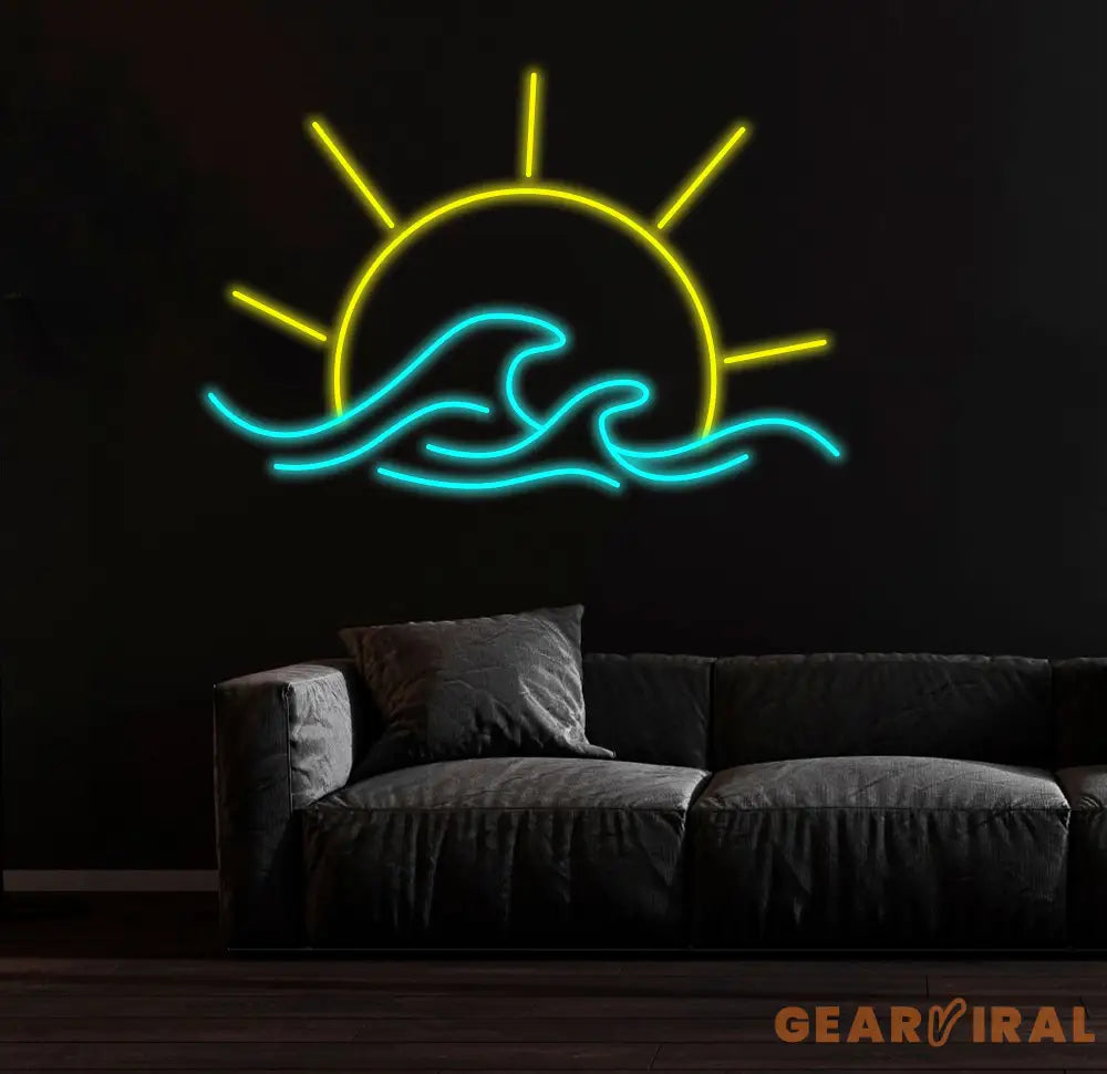 Sunset Wave Neon Sign LED Wall Decor for Bedroom Living Room Decor Kitchen Decor Beach Bar Decoration Personalized Gift