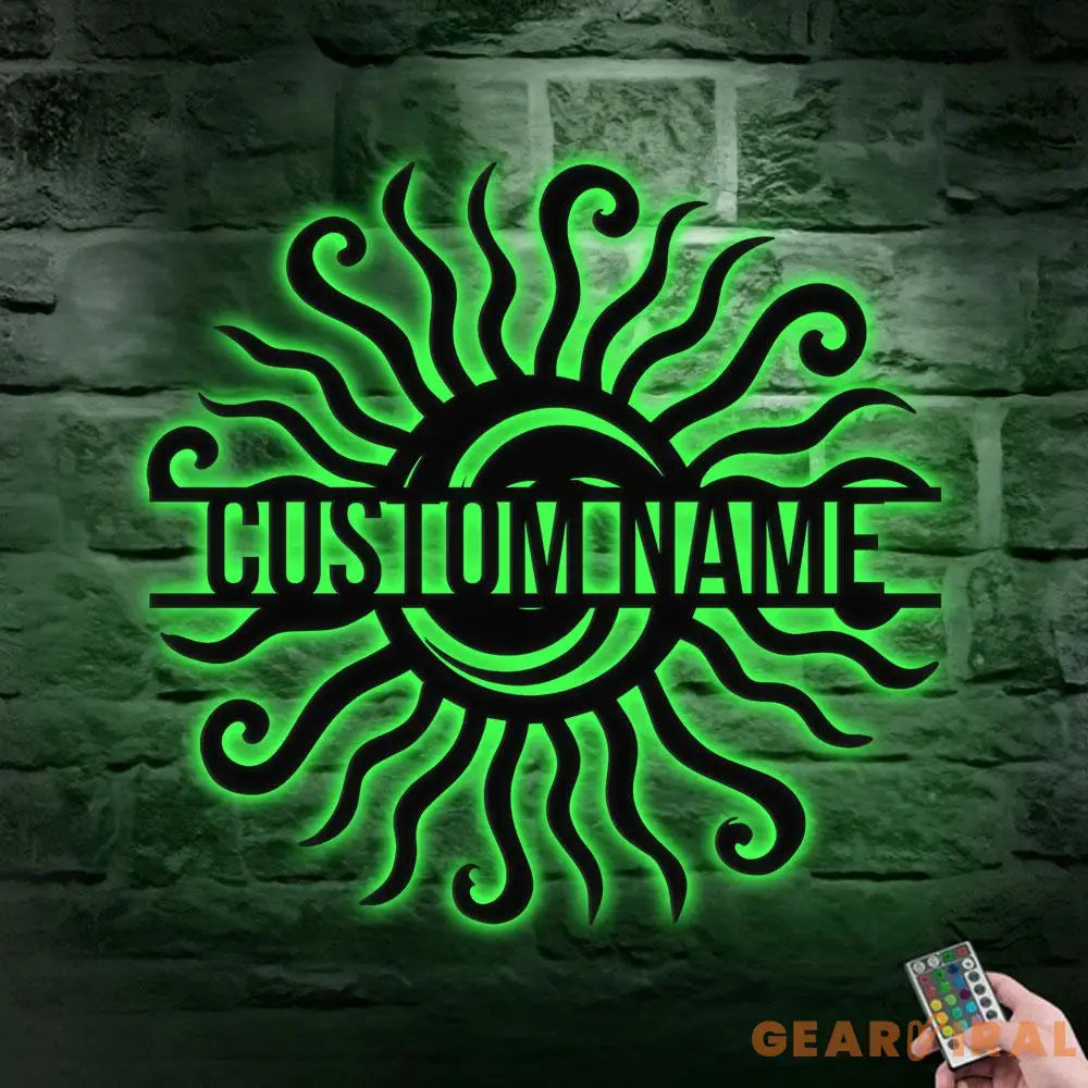 SunShine Metal Sign Personalized Family Name Led Metal Sign Outdoor Door Decor SunShine Wall Art Housewarming Gifts